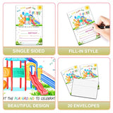 Playground Birthday Invitations With Envelopes - Park Party Invitation Card - Playground Themed Fill-In Invites Cards - Outdoor Party Favors Decorations (20 Pack)-01