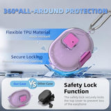 Beats Studio Buds Plus Case Cover with Secure Lock & Phone Stand, Shockpoof Protection Clear Case for Beats Studio Buds Buds + Earbuds with Cleaner Kit/Keychain (Clear Purple)