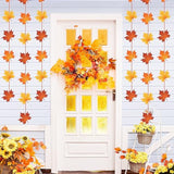 8 Pcs Fall Party Hanging Decorations Artificial Autumn Maple Leaves Banner Maple Leaves Hanging Garland Decor For Fall Thanksgiving Home Garden Wedding Wall Doorway Backdrop Supplies Decor