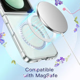 JETech Magnetic Case for Samsung Galaxy Z Flip 5 Compatible with MagSafe Accessories, Transparent Hard PC Protective Phone Cover, Anti-Scratch (Clear)