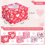 Valentines Bakery Boxes With Window, 23Pcs Heart Shaped Treat Boxes For Valentine'S Day Wedding Party Bakery Supplies Cookie Packing