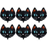 6Pc 25.6" Black Cat Halloween Foil Balloons – Party & Birthday Decorations