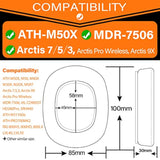 Arctis Pro Thicker Cooling Gel Earpads Compatible With Arctis Pro, Arctis 7/5/3/1, Arctis 9X, Arctis 7X, Arctis 7P, Rig 800 Series, Ath M50X, M40X, Mdr-7506 V6 Headphones (Silky Cool Fabric)