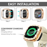 3Pack Tpu Bumper For Fitbit Versa 4 Screen Protector, Crystal Diamond Bling Case Hd Full Protective Cover For Men Women, Fitbit Versa 4/Fitbit Sense 2 Smartwatch, Black/Silver/Clear