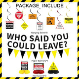 Farewell Party Decorations, Caution Who Said You Could Leave Banner