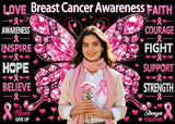 Breast Cancer Awareness Backdrop October Pink Ribbon Butterfly Banner Background Women Breast Cancer Love Hope Faith Charity Event Photo Booth Props 8x6FT