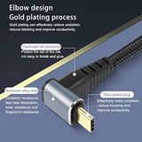0.5M Right Angle Usb C To Usb C Cable,90 Degree 10Gbps 4K@60Hz Pd 100W Usb3.1