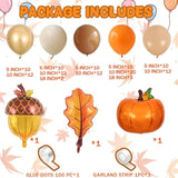 Fall Balloon Arch Kit: Pumpkin, Maple Leaf & Metallic Gold