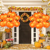 20 Pcs Pumpkin Foil Balloons Large Orange Mylar Fall Thanksgiving Halloween Decor