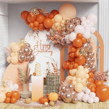 156 Pcs Fall Balloon Arch Kit Burnt Orange Gold Blush White Balloons Thanksgiving Decor