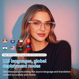 AI Smart Glasses for Women Men, Real-Time Translation(160+ Languages), AI Noise Reduction with Photochromic Lenses, Open-Ear Bluetooth Audio Glasses,