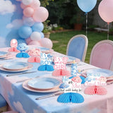8 Pcs Cloud Theme Gender Reveal Honeycomb Centerpieces