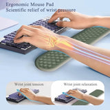 Ergonomic Mouse Pad, Mouse Pad Wrist Support & Keyboard Wrist Rest With Comfortable Memory Foam Massage Bulge Wrist Rest And Non-Slip Pu Base For Pain Relief, Office, Home (Green)