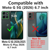 Motorola G 2026/Moto G Play 2026 Case with Screen Protector and Camera Cover, Military Grade, 16ft Drop Tested, Magnetic Kickstand Protective Case for Motorola G 2026, Blue