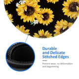 Sunflower Round Mouse Pad Small Gaming Mousepad Desk Mat Stitched Edges 8 X 8 Inch For Home Office