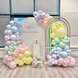 Pastel Balloons Set, 60Pcs Easter Balloons, 12 Inch Macaron Pink Teal Blue Yellow Orange Confetti Balloon Helium For Rainbow Bridal Baby Shower Anniversary Easter Day Birthday Party Decoration