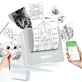 Mini Printer With 1 Roll Sticker Paper, Portable Sticker Maker Machine Efficiently And Quickly, Thermal Printer For Study Notes, Pictures, Diy, Label, Free App With Multiple Templates, Gray