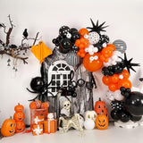 Halloween BOO Balloon Arch Garland Kit Orange Black White Pumpkin Eyeball Spider Party Decor
