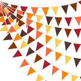 32Ft Fall Banner Triangle Flag Fabric Pennant Garland 36pcs for Autumn Thanksgiving Party Decor