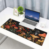 Vintage Mushroom Gaming Mouse Pad, Large Non-Slip Rubber Base Mousepad Xl 31.5X11.8In, Keyboard Mouse Mat, Desk Pad With Stitched Edges For Gamer Home&Office