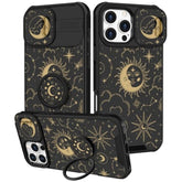 For Iphone 16 Pro Max Case - Women Girls Cute Phone Cover Girly Pretty Aesthetic Stars Sun Moon Unique Design With Camera Cover And Ring Stand Funda For Apple 16 Pro Max