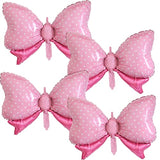 8 Pcs Wheel Balloons Car Tires Pink Bows Mylar Race Car Gender Reveal Party Decor