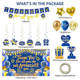 We Appreciate You Decorations Blue Gold Thank You for All You Do Backdrop