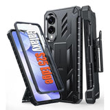 For Samsung Galaxy S25-Edge Case: Military Grade Rugged Cell Phone Cover With Kickstand & Belt Clip Holster | Shockproof Tpu Protection Bumper Matte Textured | Heavy Duty Protector (Black)