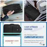 Carry On Backpack, Flight Approved Travel Backpack With Usb Port, Tsa Personal Item Travel Bag Fits 17" Laptop, Large Water Resistant Luggage Overnight Weekender Bag For Men & Women 40L, Black
