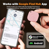 2025 Upgraded Android Air Tracker 4 Pack, Bluetooth Tracker For Android Phones, Compatible With Google Find Hub Device, Item Locator For Keys, Luggage, Backpack, Travel, Pink