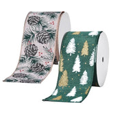 2 Rolls Christmas Grinch Wired Edge Ribbons 2.5 Inch Wide 20 Yards Buf