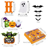 100+ Pcs Halloween Decorations Kit with Banner Bats Spider Web Balloons Props