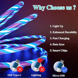 Micro Usb Charger Cable, 6.6Ft Led Light Up Glowing Charging Cable, Fast Charging Cord For Samsung Galaxy S7 S6 S5, Note 5, Kindle And Other Android Devices(Blue)