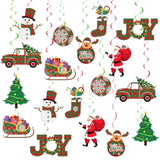 36-Piece DIY Christmas Hanging Swirls with Santa and Ornaments
