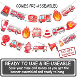 Fire Truck Party Banners 3Pcs Firefighter Firetruck Theme Birthday Party Banners For Fireman Birthday Party Resuce Events Baby Shower Supplies