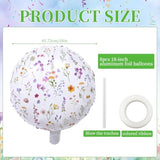 8Pcs Wildflower Balloons Decoration, 18In Spring Floral Theme Foil Balloons For Birthday Party Decor Supplies