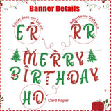 Christmas Birthday Banner, Christmases Birthday Party Decorations, Used For Interior Decorations