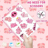 96 Pcs Pig Pre-Cut Temporary Tattoos For Kids | Super Cute Themed Birthday Party Favors, Supplies, Decorations, Cute Farm Animal Fake Tattoo Stickers, School Rewards Prizes & Gifts For Boys & Girls