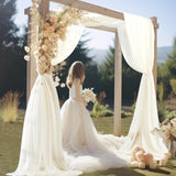 30" x 20ft Ivory Wedding Arch Draping Fabric Sheer Curtain for Events
