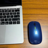Bluetooth Wireless Mouse For Laptop Mac Macbook Macbook Air Macbook Pro Pc Desktop Computer Windows Chromebook Notebook (Blue Black)