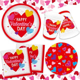 Valentine'S Day Party Supplies Set For 25 - Elegant Disposable Paper Plates, Napkins, Cups, Tablecloth & Banner, Valentine'S Day Party Decorations