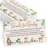 Bring A Book Insert Cards, Set Of 50, Woodland Baby Shower Games, Activities, Favors