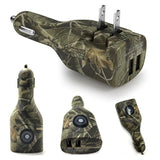 Dual Usb Car Charger,2-In-1 Car And Home Portable Travel Charger With Foldable Plug For Iphone Ipad Lg (Camouflage)