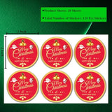 120Pcs Christmas Stickers, 2 Inch Round Christmas Labels Sticker, Christma Decorations Stickers For Boxes, Envelope Seals, Cards, Bouquet