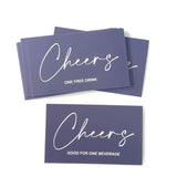 100 Free Drink Tickets Drink Tokens For Party Wedding Halloween Work Event Party Bar Dark Navy Blue Type2