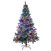 6Ft Premium Artificial Christmas Tree With 400 Led Multicolored String Lights (Not Pre-Strung) & Rugged Metal Stand,8 Lighting Modes,1000 Tips Full Tree,Xmas Decoration(6Ft,Multicolor)