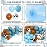 137pcs Cowboy Baby Shower Decor Set with Balloons, Banner & Backdrop