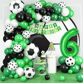 6Th Birthday Soccer Balloon Arch,6Th Soccer Garland Kit With Green Number 6 Balloon Football Balloons For Boys Kids 6 Birthday Party Decorations
