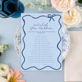 30 Pcs Bridal Shower Games Card For 30 Guests Blue Wavy Border Ribbon Bow Funny Wedding Bachelorette Party Games For Reception (Would She Rather)