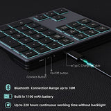 Bluetooth & 2.4G Usb Wireless Numeric Keypad For Laptops, Pc Computers Macbooks & Tablets, Dual Mode Number Pad 34 Keys With 7-Color Backlit For Windows, Macos & Ios, Gray